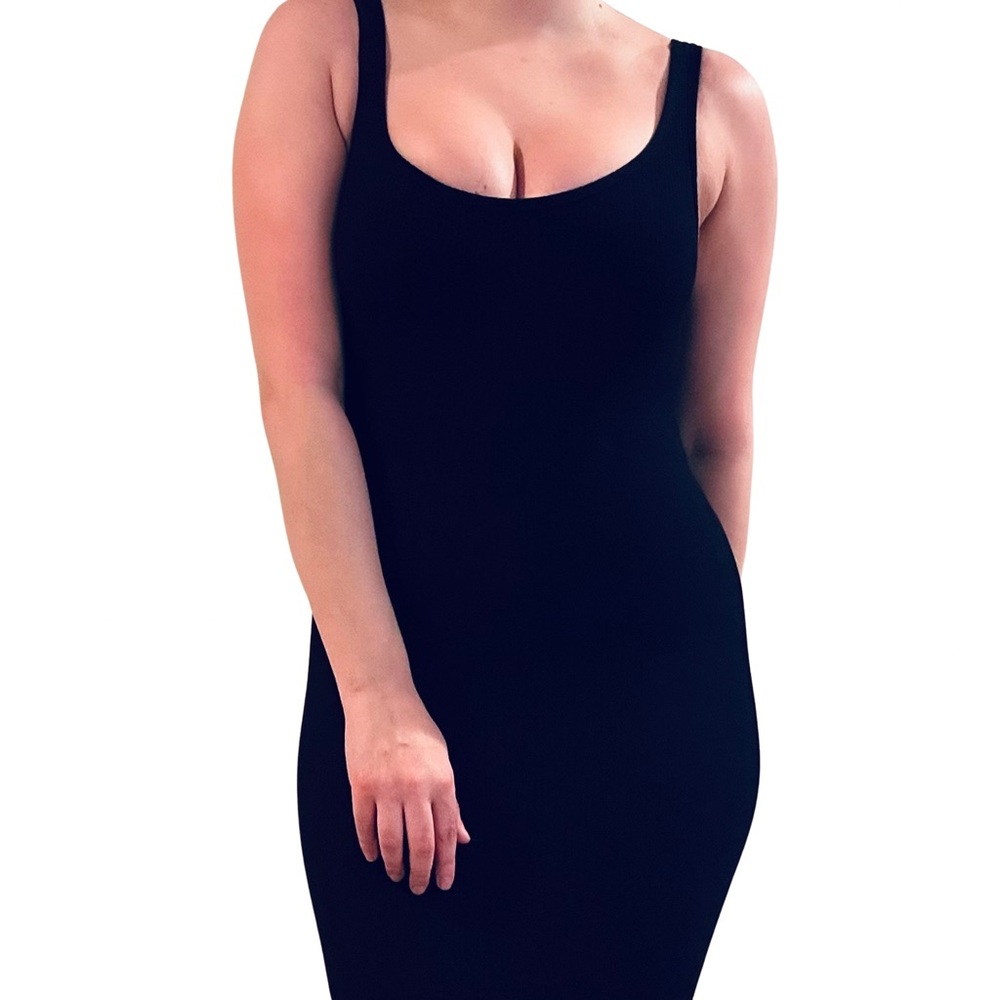 Fashion Nova Black Londyn Snatched Midi Dress